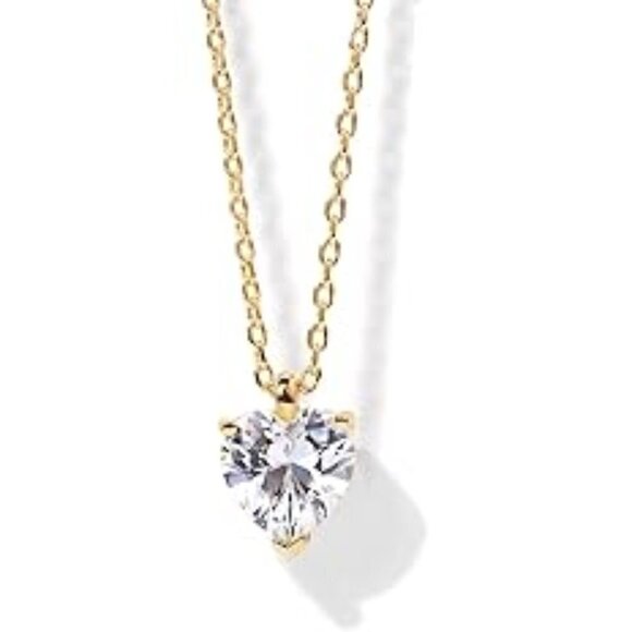 14K Gold Plated Cubic Zirconia Pendant Necklace